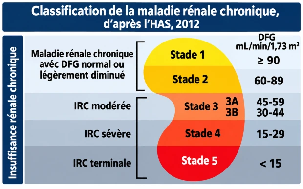 Classification de l'insuffisance rénale selon le DFG Classification de l'insuffisance rénale selon le DFG