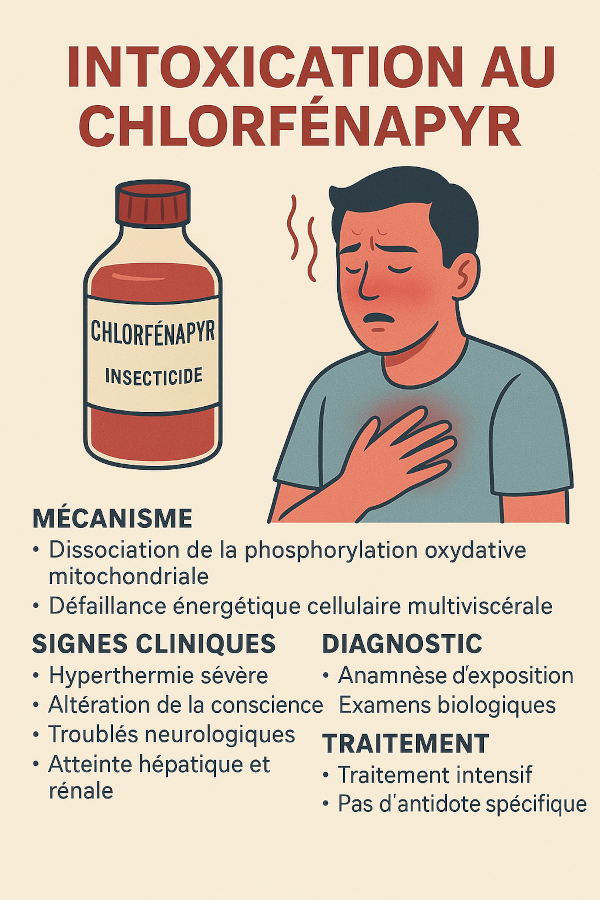 Chlorfénapyr, insecticide intoxication aiguë